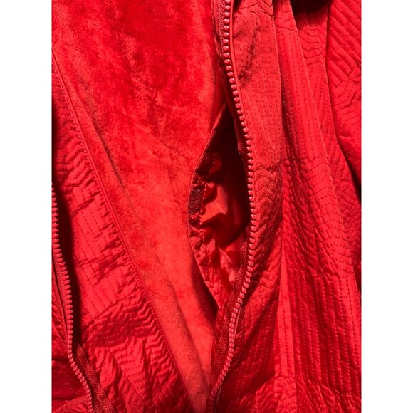 Vintage Totes Womens Plus 3X Red Quilted Rain Coat Jacket Soft Fleece Lining - Picture 7 of 16